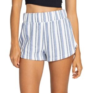 NEW Roxy Drop A Wave Shorts Women's Small Blue Stripe Pull On Beach